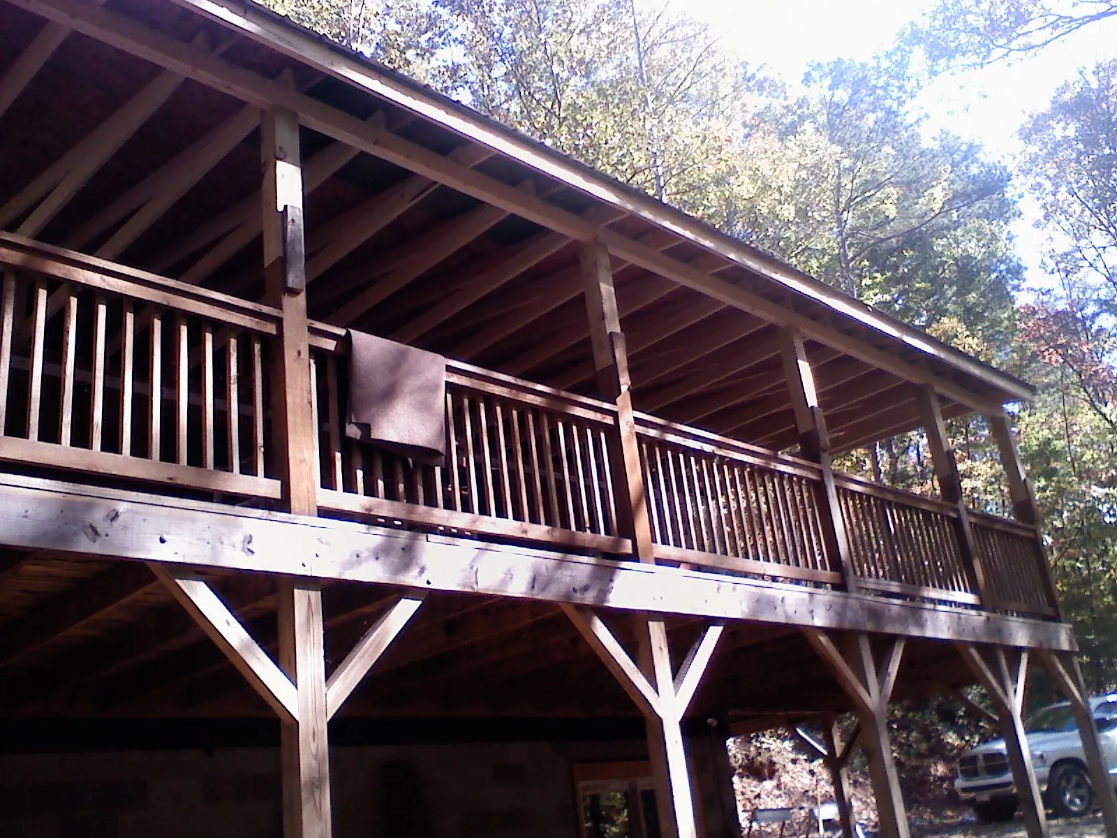 Timber framing under a new elevated porch and deck — Roof Leak Repair in Galway by Roofing Brothers
